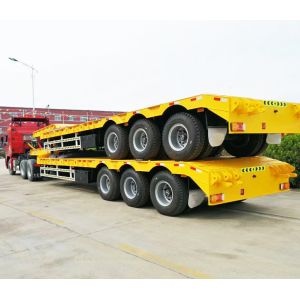 China Heavy Machine Carrier Low Loader Gooseneck Truck Trailer wholesale