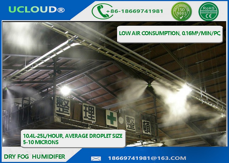 4_Direction Compressed-air & water Spray humidifier 11L/H Dry Fog Humidifier
