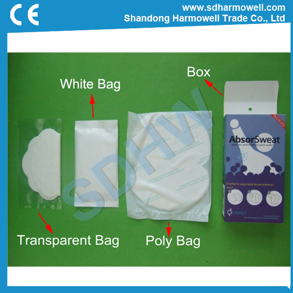 Disposable soft armpit sweat absorbent pad with perfume for lady