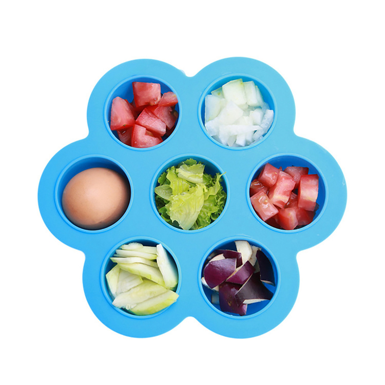 Egg Bites Mold Silicone Ice Trays Flower Shaped Plastic Cap Food Freezer Tray