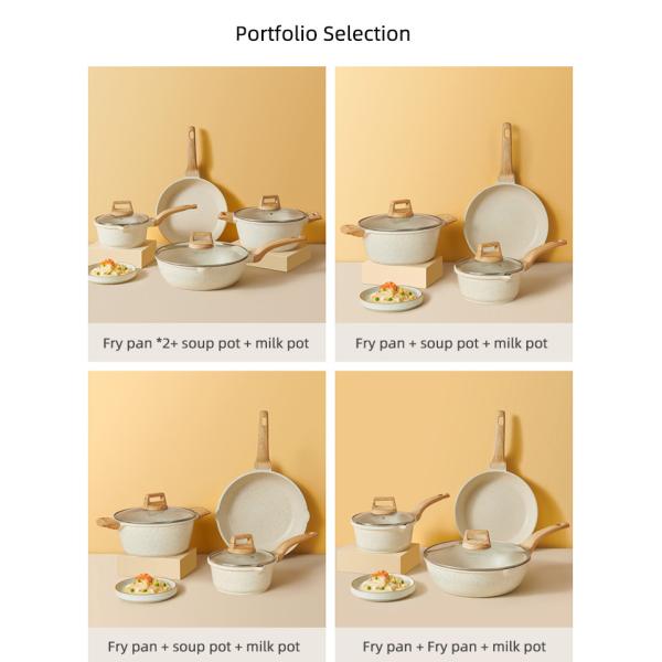 Custom Pots And Pans Maifan Stone Non-stick Coating Nonstick Kitchen Ware Cookware Sets Aluminum Cooking Pots Sets
