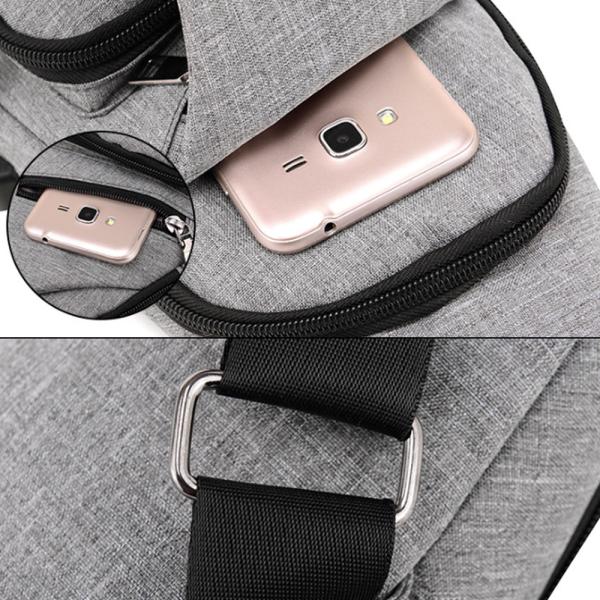 Men Anti Theft Chest Bag Short Trip Messengers Bags USB Charging Crossbody