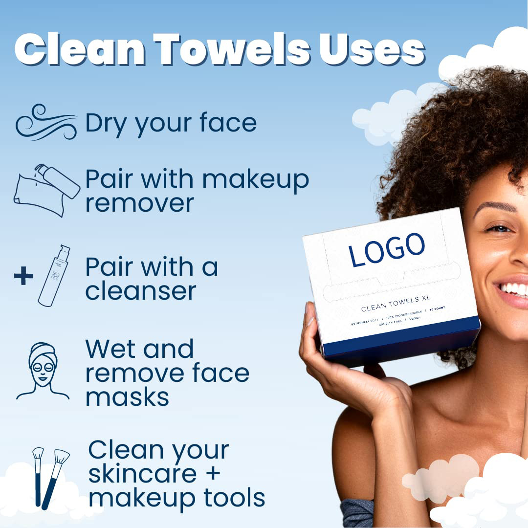 25 Ct Ultra Soft Cleaning Dry Wipes 100% USDA Biobased Disposable Travel Face Towel