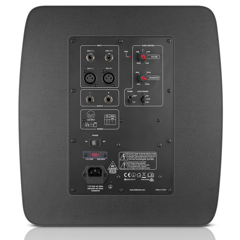 Front Firing Powered Subwoofer 200W RMS Active Woofer With 10 Inch Driver Low Pass Filter