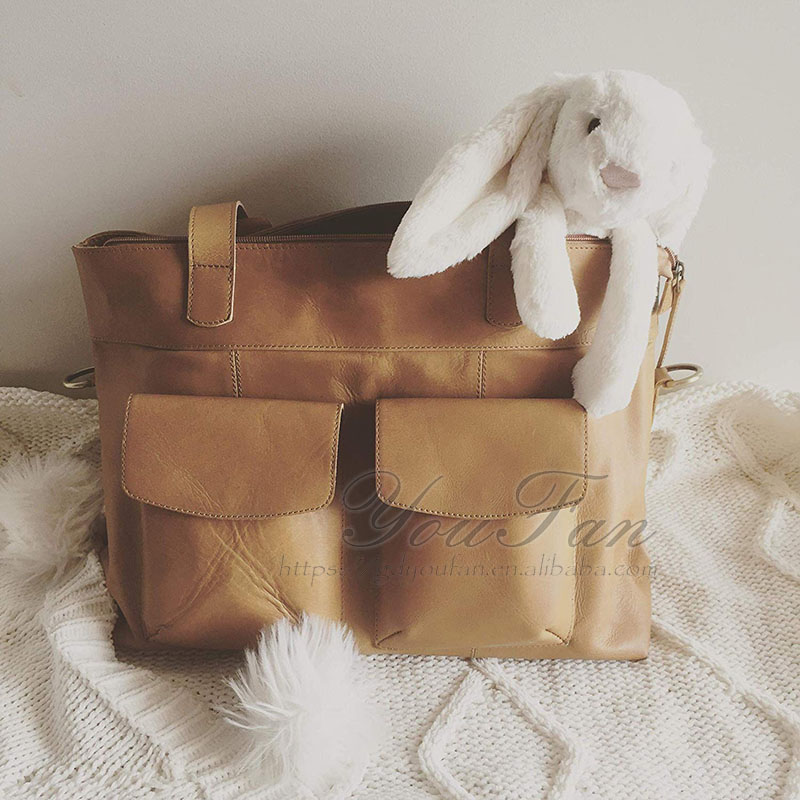 Baby Diaper Nappy Bag genuine leather diaper bag