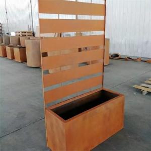 China Decorative Garden Rusty Metal Trellis Planters Box Corten Flower Pots wholesale