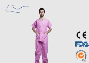 China Red Disposable Waterproof Clothing , Lightweight Disposable Surgical Scrubs wholesale