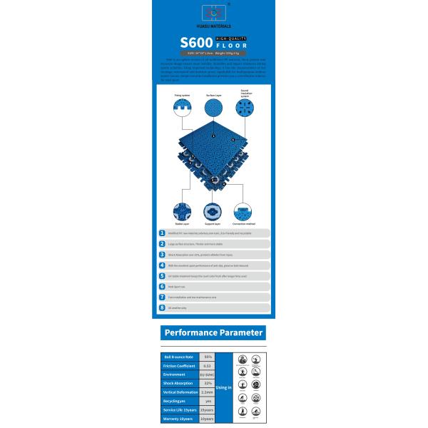 Interlocking Sports Flooring Tiles 340x340mm Anti-Slip Polypropylene