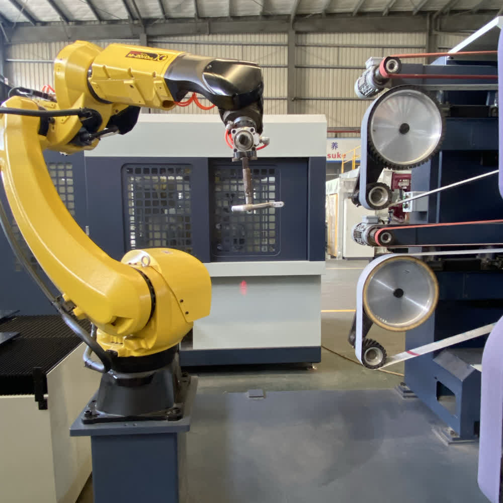 Golf Club Head Polishing Machinery Hardware Manufacturing Plc & Touch Screen Control Cabinets Robot Polishing Grinding Machine