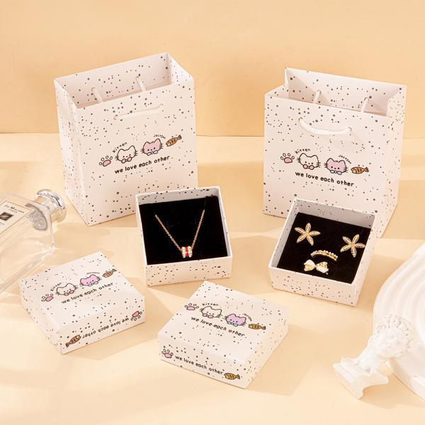 Cartoon Jewelry Packaging Box Cute Ring Earring Necklace Gift Box Ornaments Storage Box