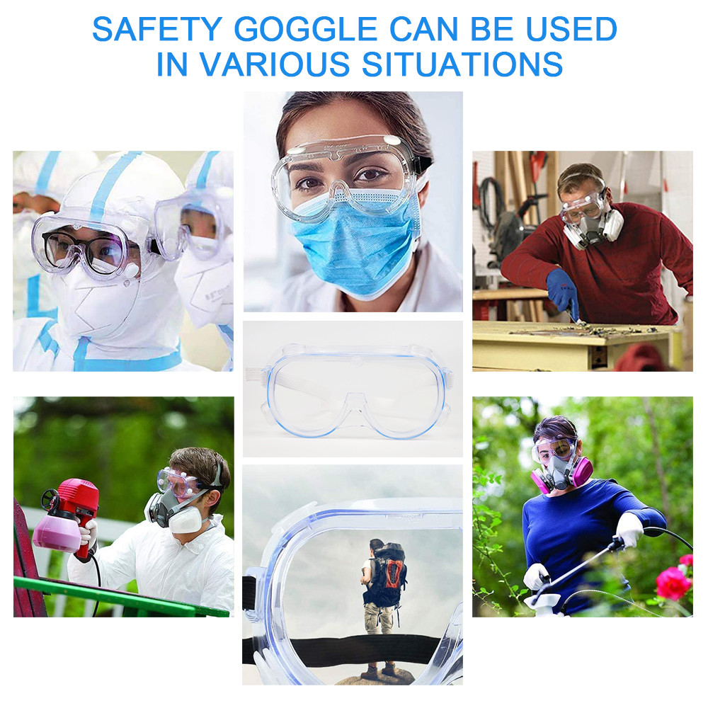 Transparent Corrosion Resistant Medical Safety Goggles Anti Fog Anti Virus Protect