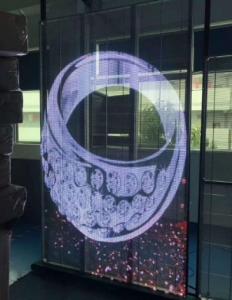 China 63775 Dots/ M2 Led Window Display Screen Signs 1R1G1B ISO14001 See Through wholesale