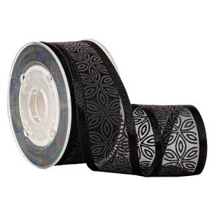 China Sex Underwear Packaging Box Decoration 4 Degree Black Organza Ribbon wholesale