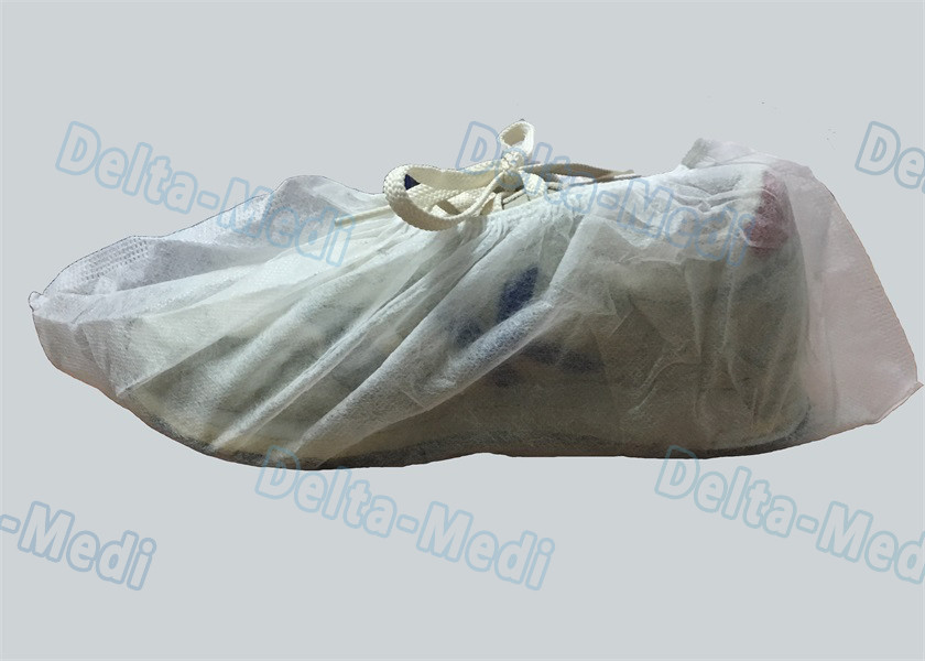 PP White Non Slip Shoe Covers , Lightweight Waterproof Protective Shoe Covers