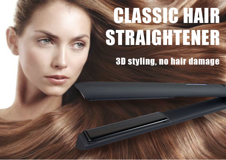 Titanium Plate 2 In 1 Hair Curling Iron Hair Straightener With LED Display