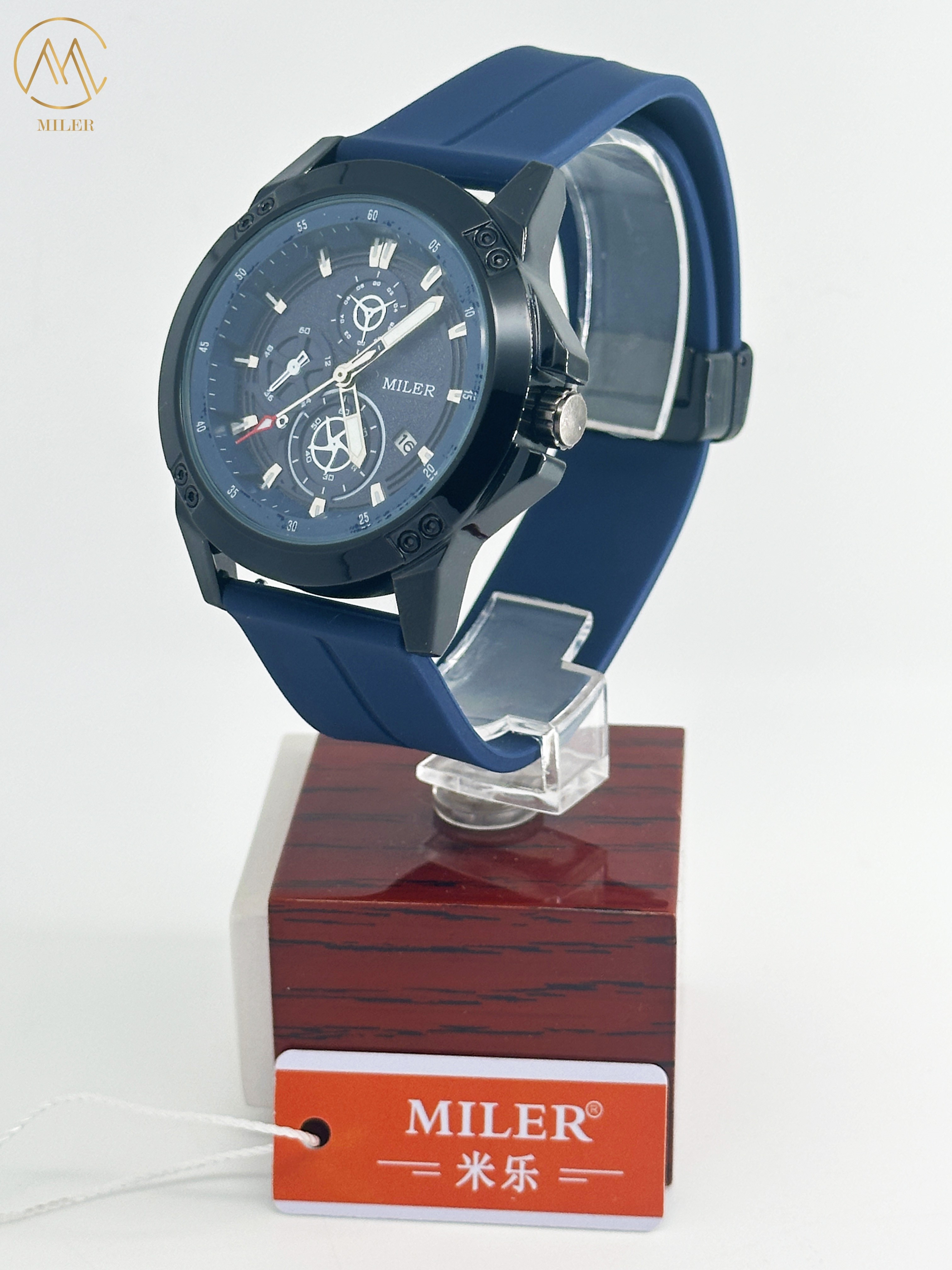Miler 1005 30M Life Waterproof Sports Chronograph Watches Men's Quartz Watch Silicone Strap Luxury Fashion Wristwatch