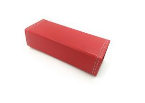 China Red Leather Foldable Handmade Sunglasses Case Logo Can Be Customized wholesale