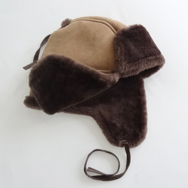 Breathable Children Fur Hat , Warm Genuine Fur Trapper Hat Plush Style
