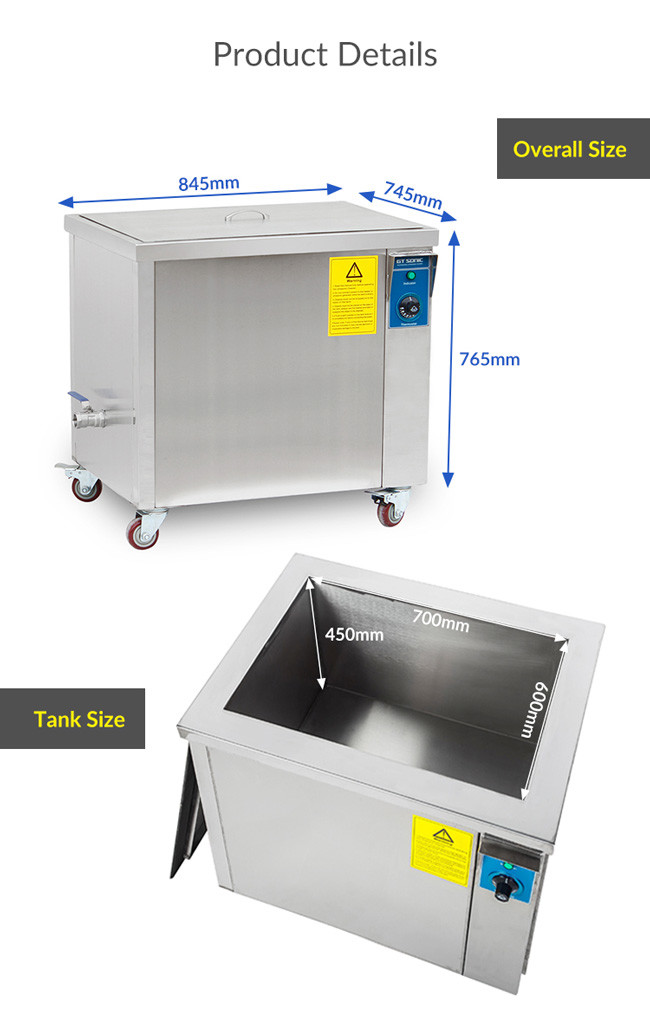 Industrial 2400W Manual Ultrasonic Cleaner Single hearting Big Bath