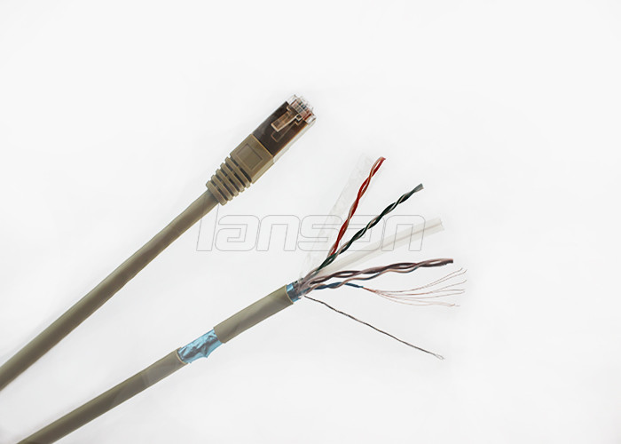 Mylar Al Cat6A Patch Cord 24AWG BC RJ45 Round FM PE FTP Network Cable