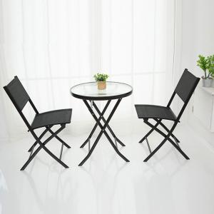 China Embroidery or Printing Metal Glass Patio Dining Set for Outdoor Bistro Balcony Cafe wholesale