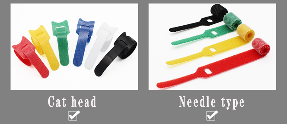 500mm Nylon Straight Hook And Loop Cable Ties T Shaped 20mm
