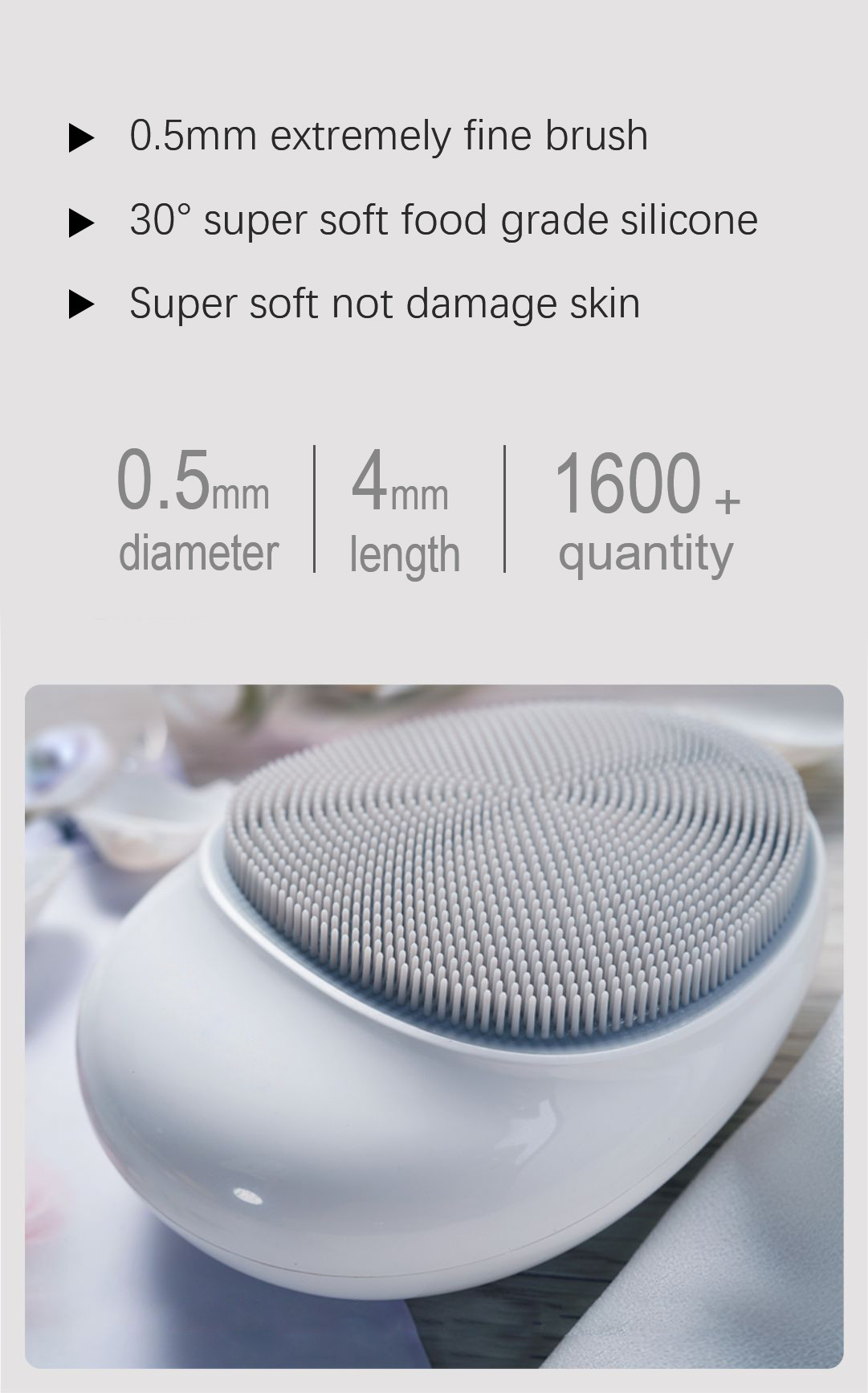 Silicone Ultrasonic Facial Brush High Frequency Vibration Deeply Cleansing Facial
