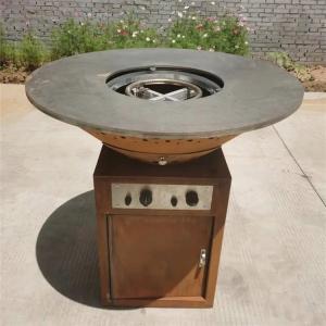 China 100cm Outdoor Commercial Barbecue Grill Corten Steel Gas BBQ Fire Pit wholesale