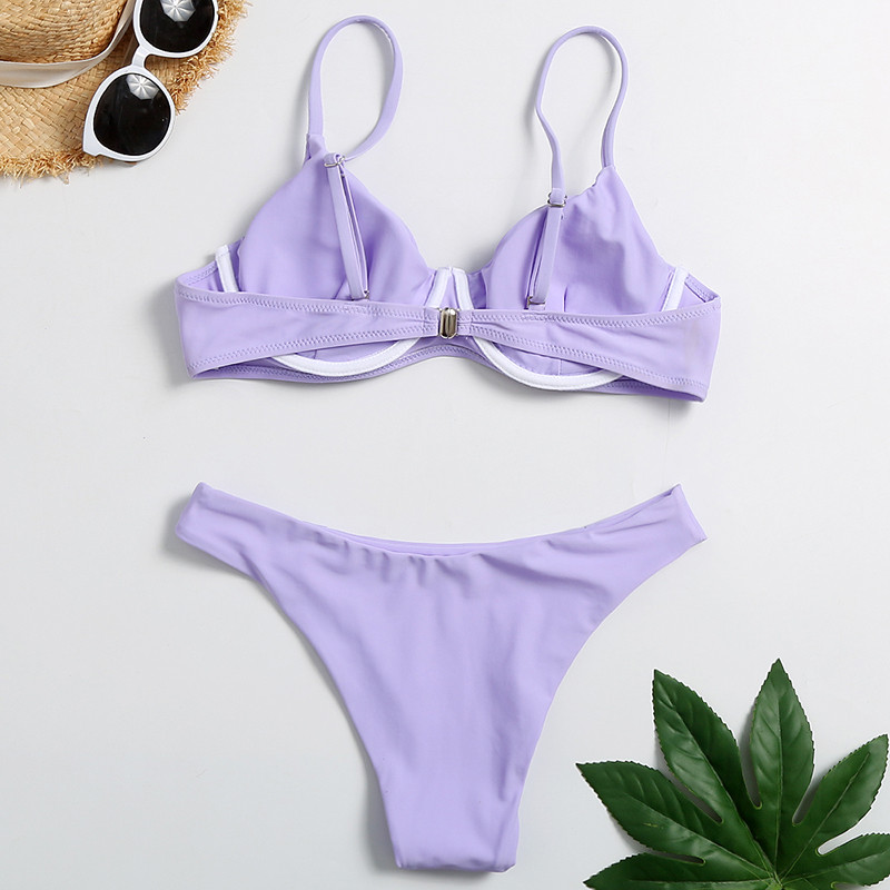 Tiered Layer Tie a Knot Front Top With Low waist Bikini swimsuit high cut