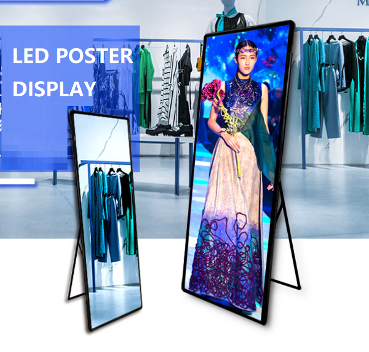 Hotsale p2 p2.5 p3 smd indoor full color led poster screen floor standing wifi control led poster display for events advertising