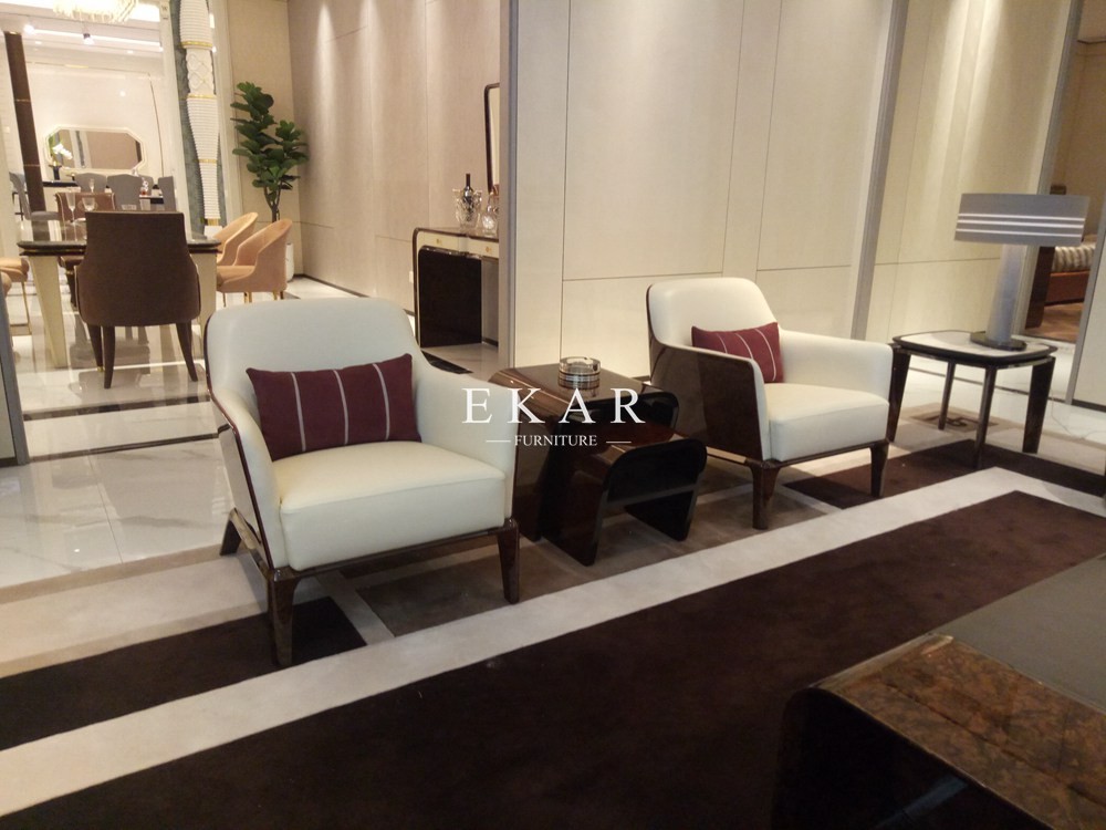 Wooden Leisure Living Room Modern Arm Chair with Ottoman W006SF11B