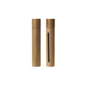 China Natural Cosmetic Essential Oil Glass bottle with Real Bamboo Cap Metal Roller wholesale
