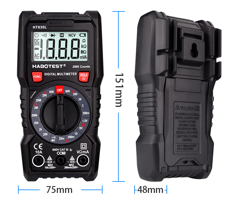 200mA 200V Digital Multimeter Current Measurement