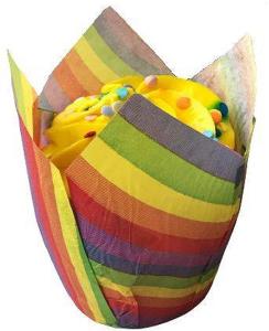 China Muffin Cupcake Holder Wedding Party Rainbow Tulip Paper Cups wholesale