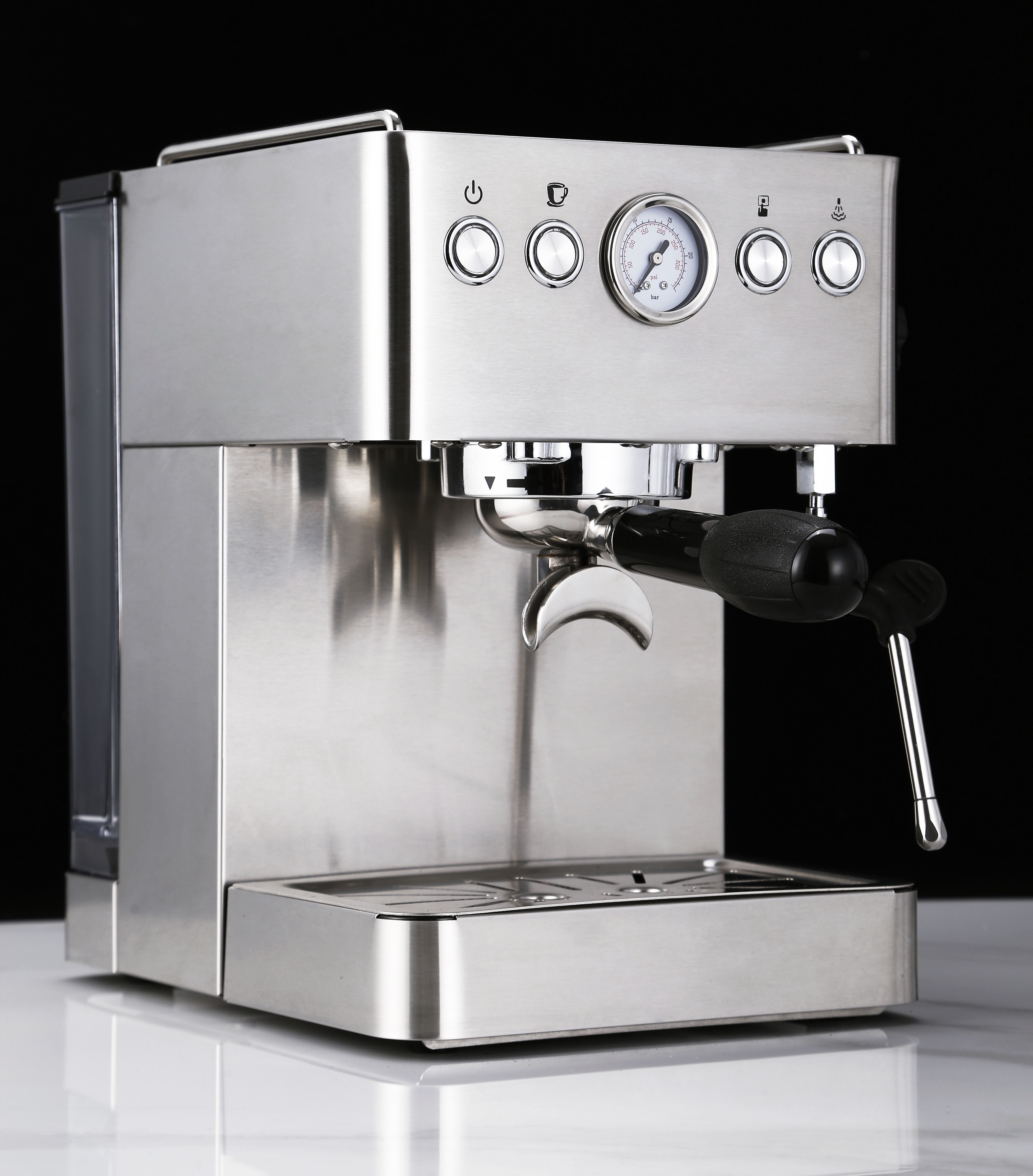 220V Home Semi Automatic Espresso Machine Stainless Steel Steam Wand