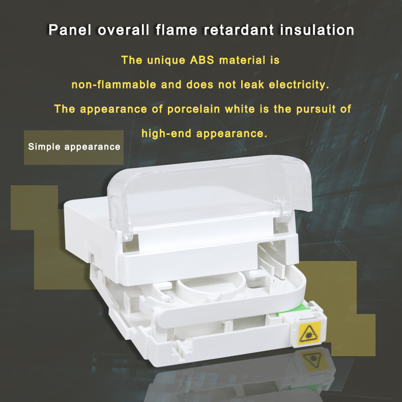 FTTH Termination Box ABS Fiber Optic Distribution Box G657A2 Flame Retardant