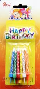 China Spiral 0.5cm*6cm Glitter Birthday Cake Candles GSV Certification wholesale