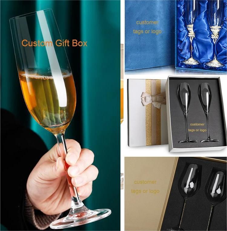 210ml Hand-Blown Crystal Glass Champagne Flute Sparkling Wine Cup