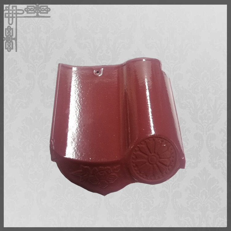 Red Ceramic Chinese Glazed Roof Tile Double Roman S Type Modern