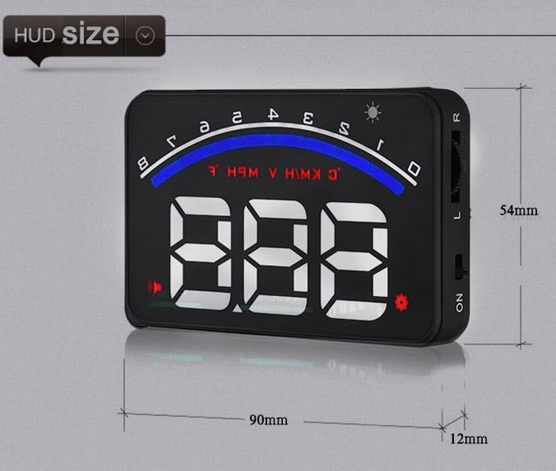 Ouchuangbo Car Head Up Display 3.5 inch Windscreen Projector OBD2 EUOBD Driving Data Display Speed RPM Water