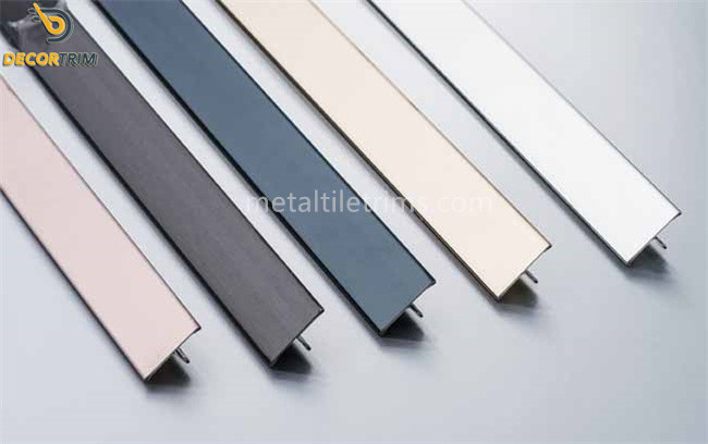 SS304 T Shaped Transition Strip 8k Mirror Finish Tile To Laminated Floor
