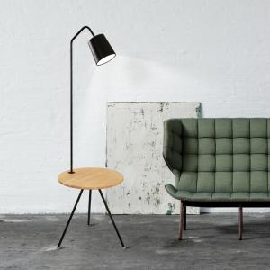 China Standing LED iron tripod floor lamp for sitting room Studio wooden floor lamp(WH-WFL-15) wholesale