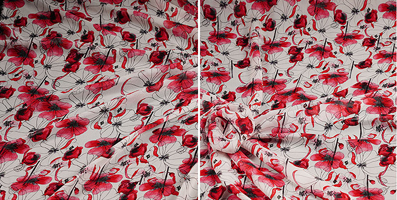 Digital Printed 44 inch Silk Georgette Chiffon Fabric Crepe De Chine Material