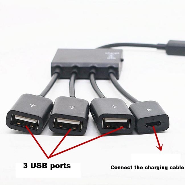 Tinned Copper 19.5m Mouse And Keyboard Usb Hub For Smart Phone