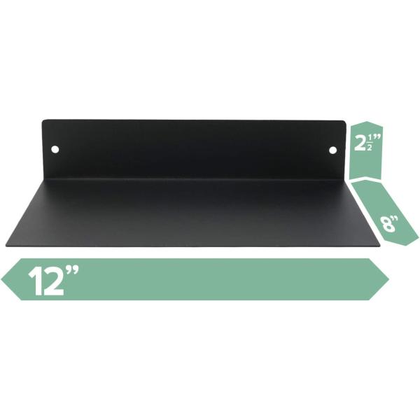 Black White Floating Shelves for Bedroom Living Room Bathroom Kitchen Customized Logo