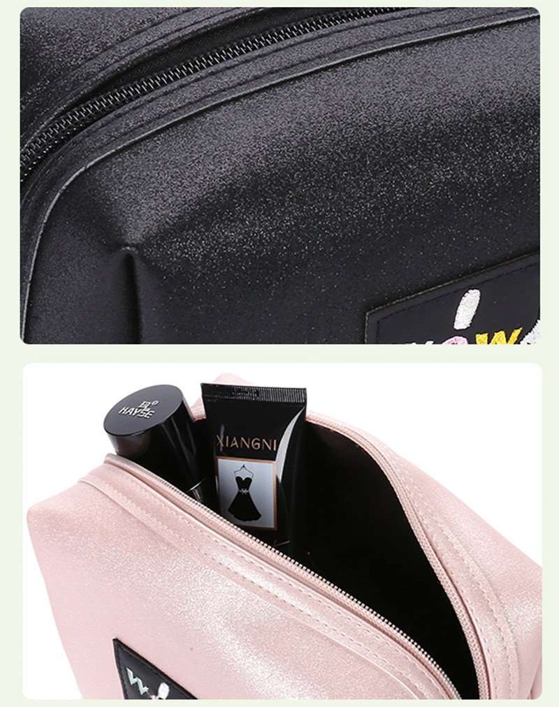 Custom Printed L17*D9*H11Cm Blank Zipper PU Cosmetic Bag