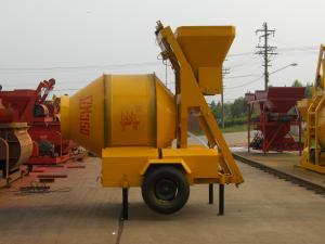 China 15rpm Electric Concrete Mixer Rubber Wheel Driving Reversible Drum 350L wholesale