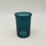 Vintage Glass Bathroom Accessories In teal Color painting Round Shape