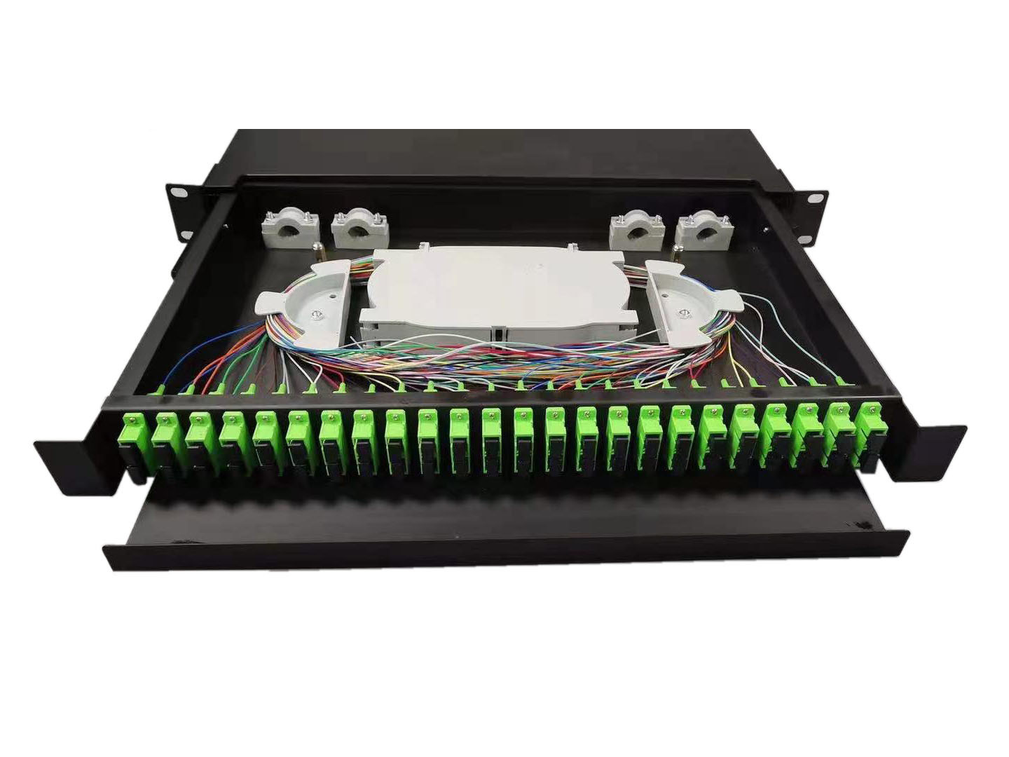 2U 48 Core 24Port SC Fiber Optic Patch Panel Drawer Type Slide Out