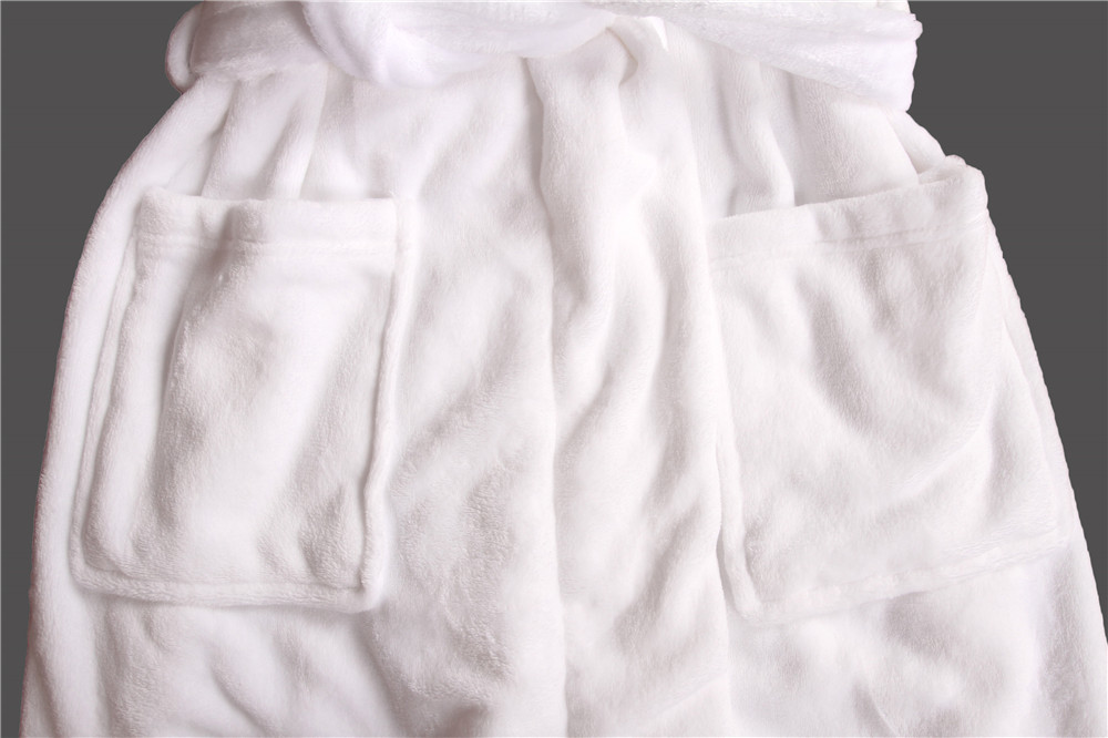 Stockpapa 100% Polyester Womens White Long Bathrobe For Winter